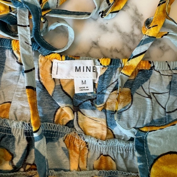 New Mine Womens Shirt Tank Fall Print Size Medium Green Yellow Casual - Picture 4 of 6